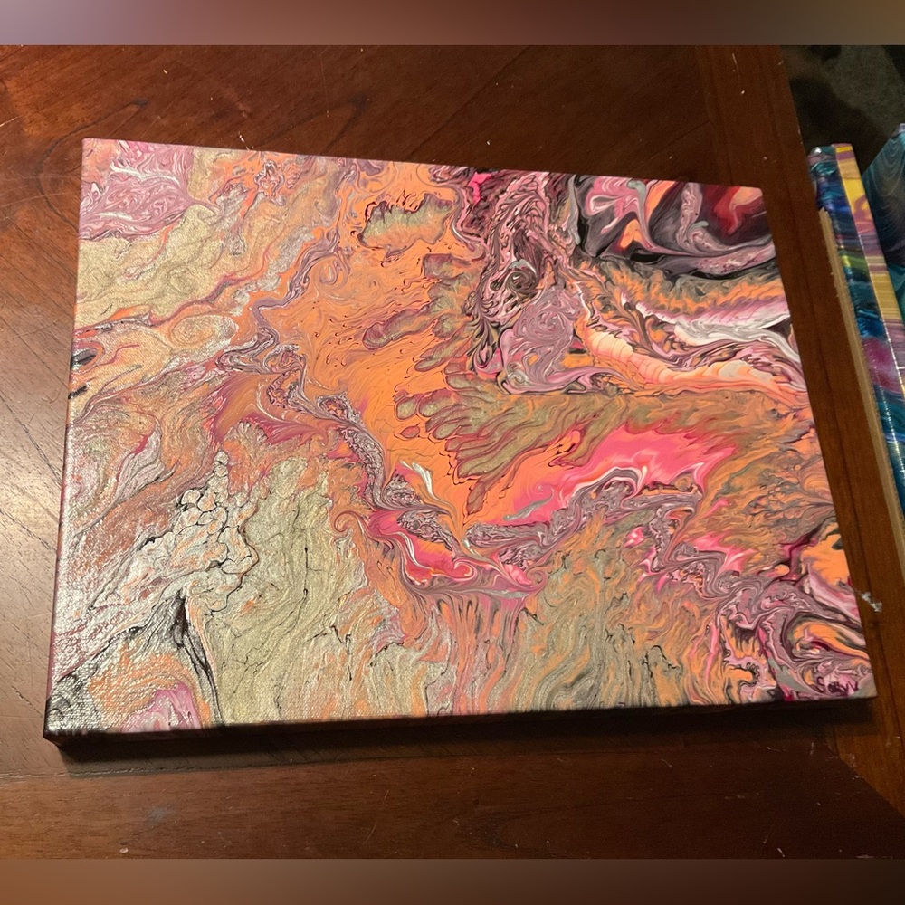 Spilled Gold Abstract Painting Art Work